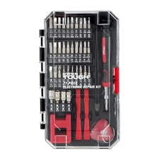 77 Piece Precision Tool Kit with Magnetic Screwdriver and Standard Size Bits in