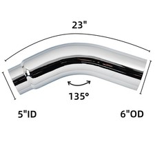 Diesel Exhaust Chrome Turndown Elbow Tip 4-5 4-6 5-6 Inlet Outlet 23 Long Diesel Exhaust Chrome Turndown Elbow Tip 4-5 4-6 5-6 Inlet Outlet 23 Long