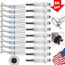 10Sets Dental Low Speed Handpiece Contra Angle for FG 1.6mm Burs & 4H Air Motor