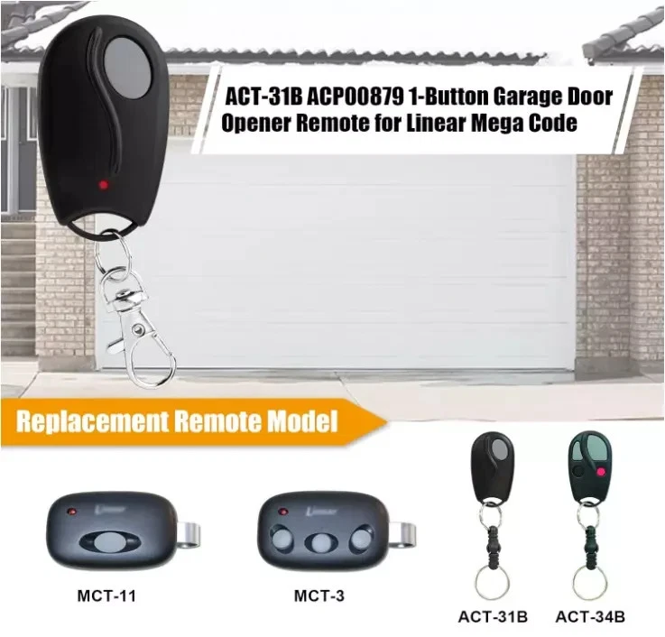 2pcs Garage Door Remotes control for Linear Megacode MCT-3 DNT00089 318MHz - Image 4 of 4