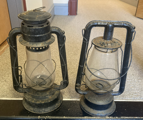 Dietz Vintage Monarch & Blizzard No. 2 Lantern Lot Original Patina