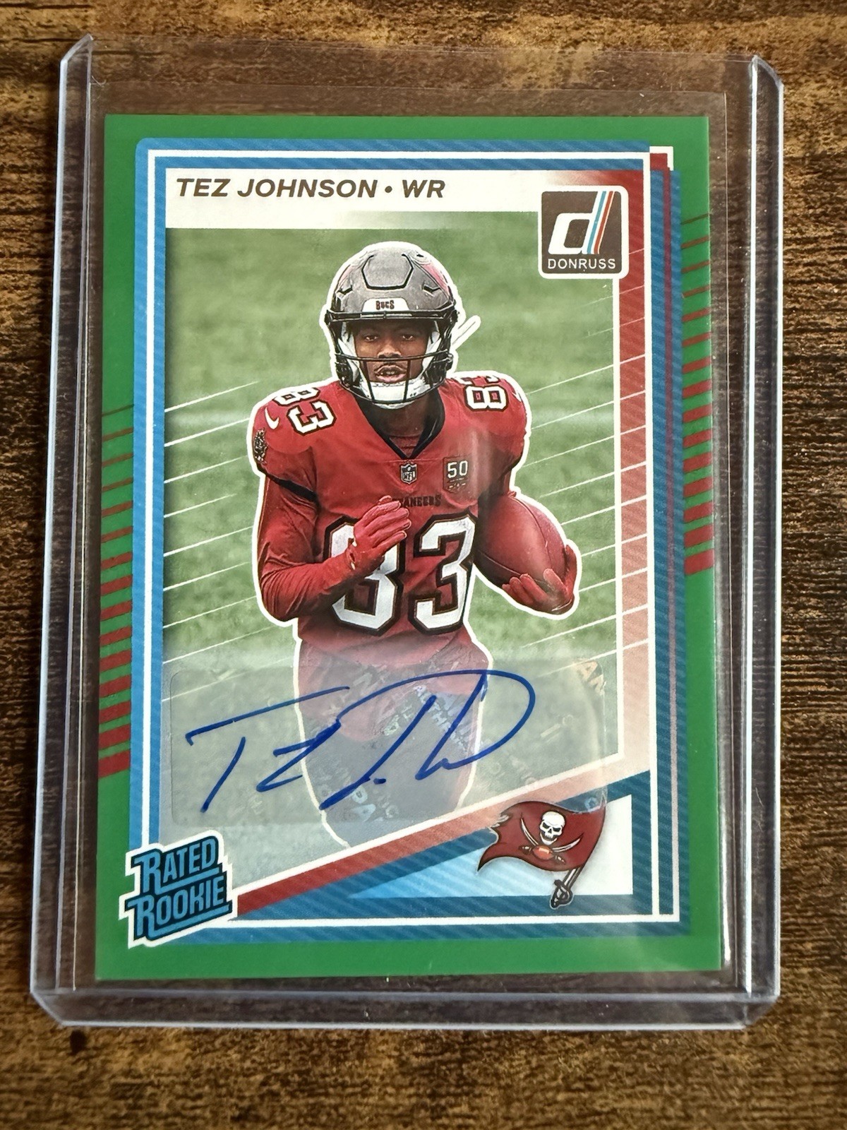 2025 Panini Donruss - Rated Rookie Tez Johnson #313 Green Autographs (AU, RC)