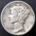 1943-S 10C Mercury Dime VF (#8616)