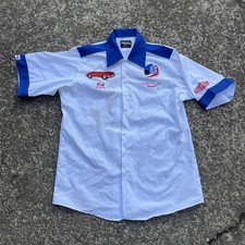 Vintage 1970s Jaguar Racing Button Up Patch Shirt Size:L
