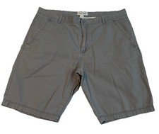Calvin Klein Men  s Gray Chino Shorts Size 36 Cotton Casual Flat good condition