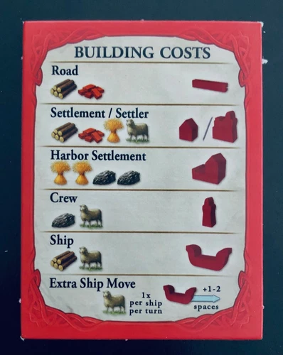 Catan Expansion Explorers & amp؛ Pirates | Red Player Building Card Card Game Piece