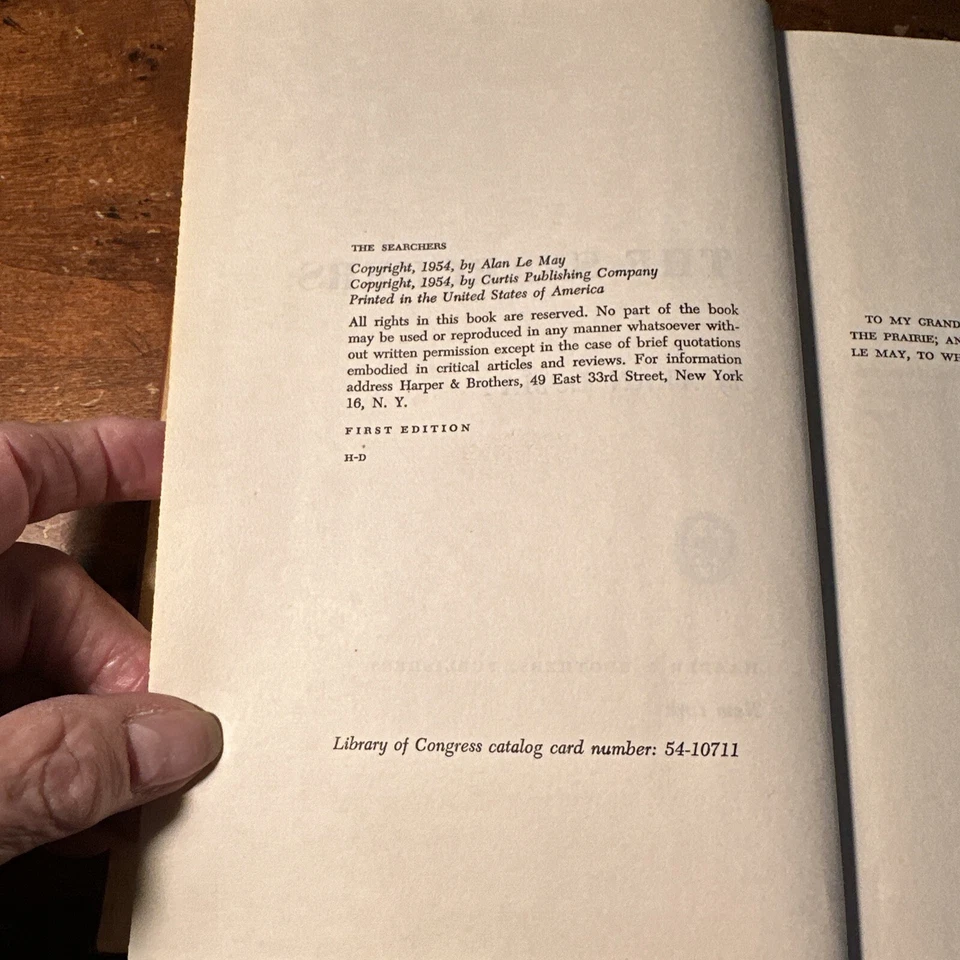 The Searchers Alan Le May 1954 1st Edition Stated Hardcover Ships Immediately - Image 2 of 4