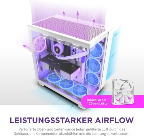 NZXT H9 Flow - CM-H91FW-01 - Dual-Chamber-Atx Mid-Tower Pc-Gaming-Gehäuse - High - Bild 3 von 11