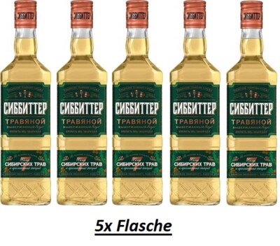5x 0,5L Sibbitter Kräuterlikör Siberian Herbs 38% Sibirische Kräuter Likör 