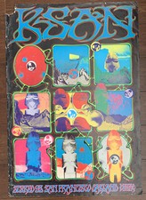 KSAN Radio SAN FRANCISCO Vintage 1960s Bill Graham Era Poster Kelley Griffen Art