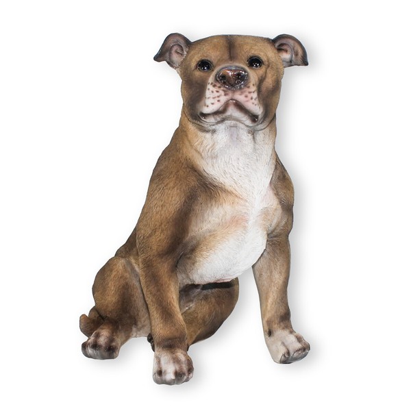 Hunde Figur Bullterrier Sitzend Terrier Tierfigur Hundefigur Gartenfigur Hund-image