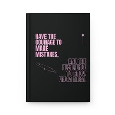 Lined Journal Diary for Personal Growth  Inspiration Cute Black  Pink Quote