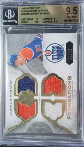 2015 CONNOR MCDAVID 11/75 THE CUP ROOKIE PATCH FOUNDATIONS LOW POP 9.5 GEM MINT