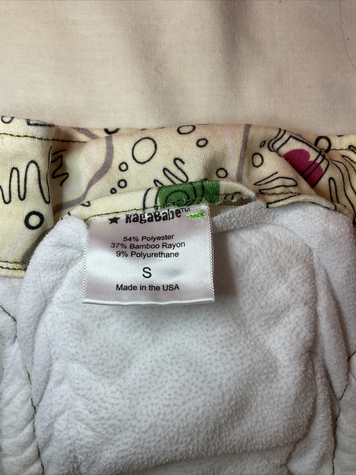 RAGABABE Cloth Diaper AllInOne Off White Scribbles Black Star Size S