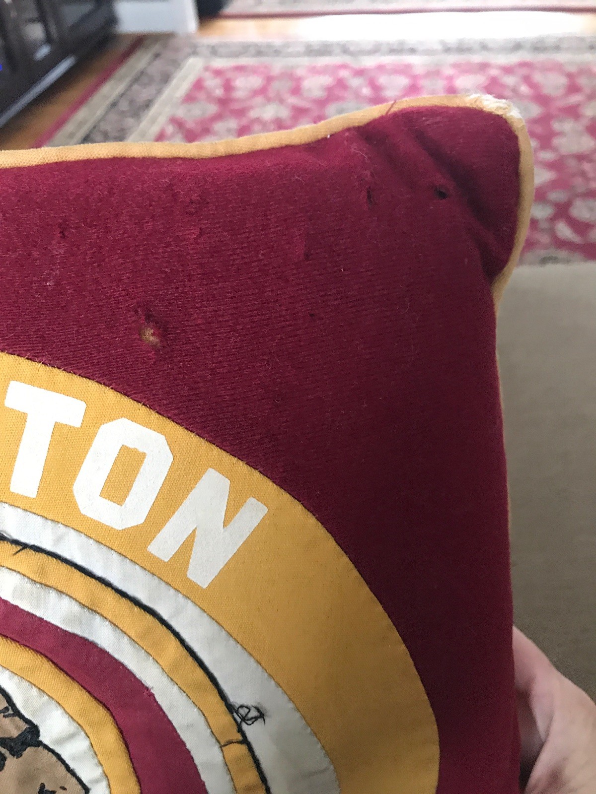 Vintage Washington Redskins Throw Pillow Cushion 16" x 16" Football (JL