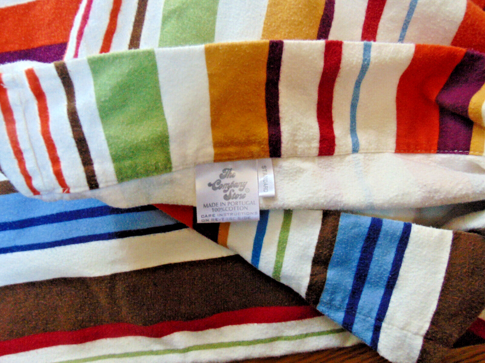 The Company Store Set of 2 Striped Flannel Pillowcases Standard Size