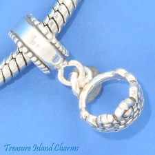 Princess Tiara Crown 925 Solid Sterling Silver European Dangle Bead Charm Euro