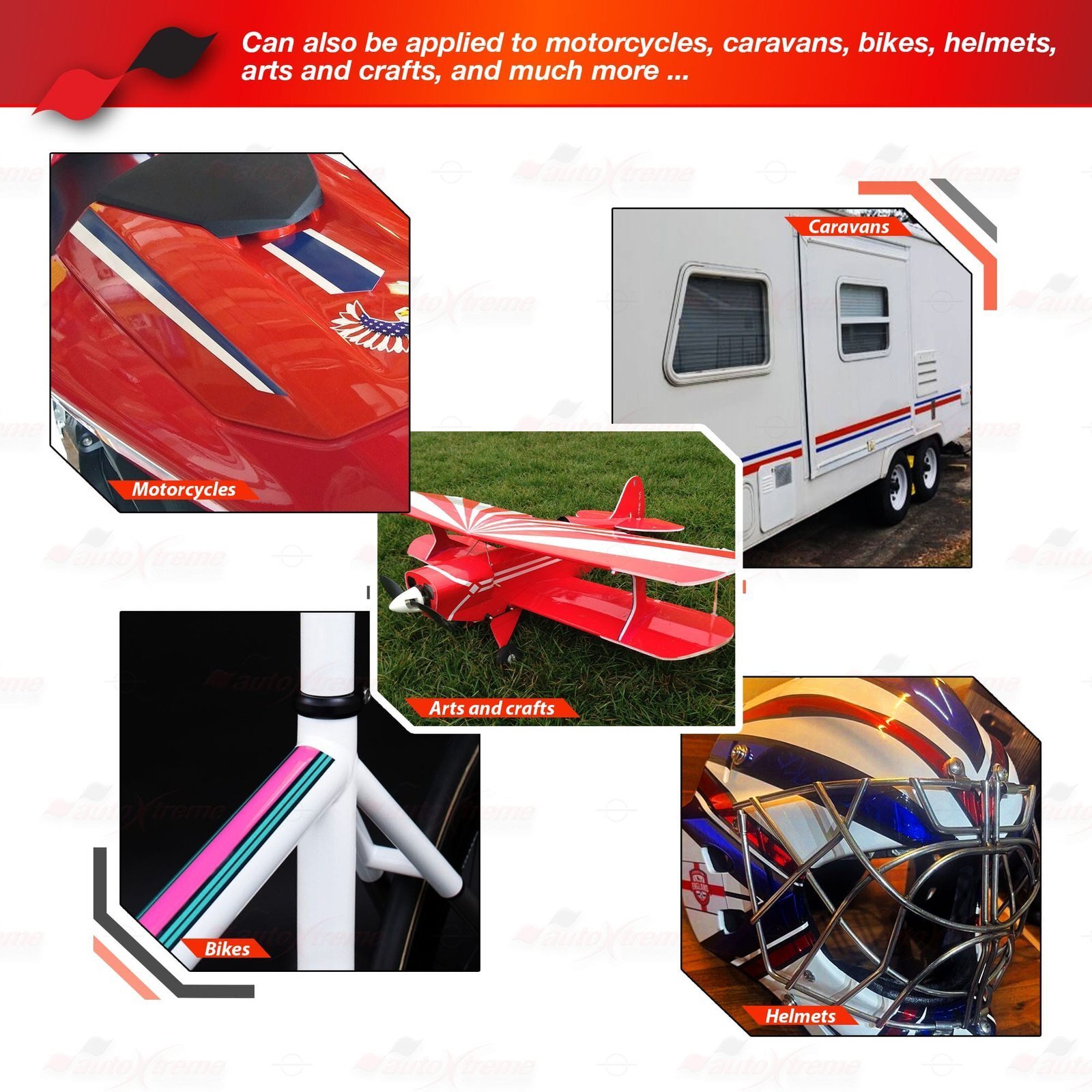 3" 76mm PinStriping Stripe Styling Decal Vinyl Sticker FLUORESCENT RED-ORANGE