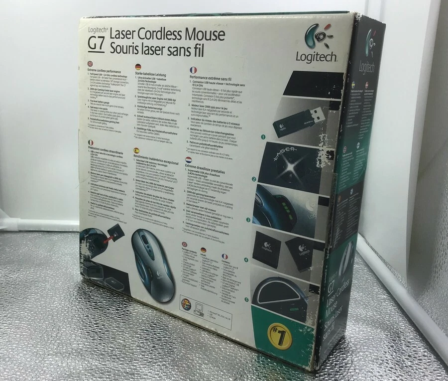 Logitech G7 Gaming Laser Cordless Mouse - Wireless USB Receiver (931375-0215) - Image 3 of 3