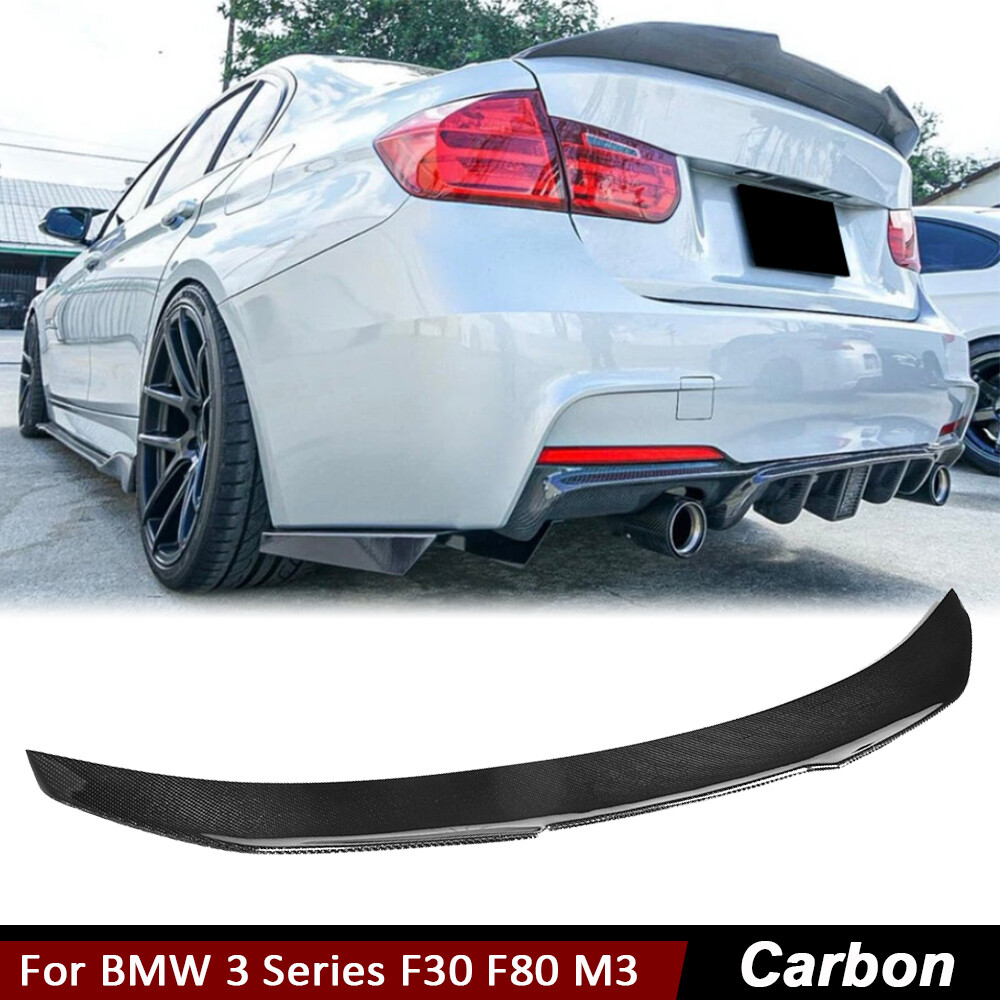For BMW 3 Series F30 320i F80 M3 2013-18 Real Carbon Rear Trunk Spoiler Wing Lip