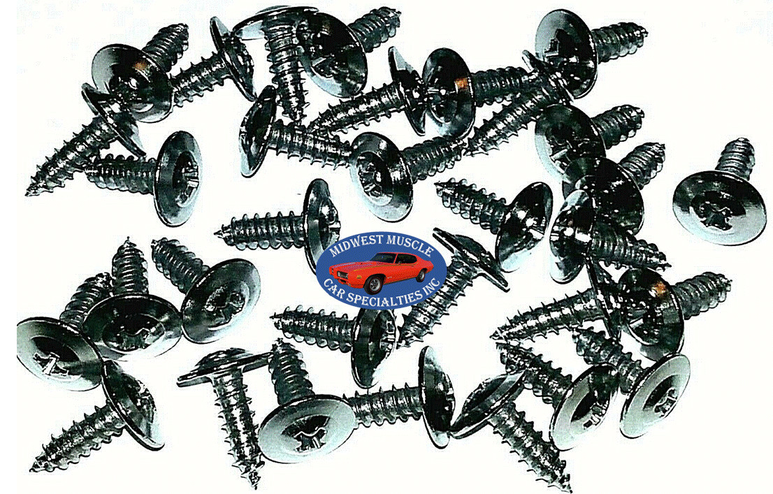 63-92 GM NOSR Chevy Oldsmobile Pontiac Wheel Well Opening Molding Trim Screws PO