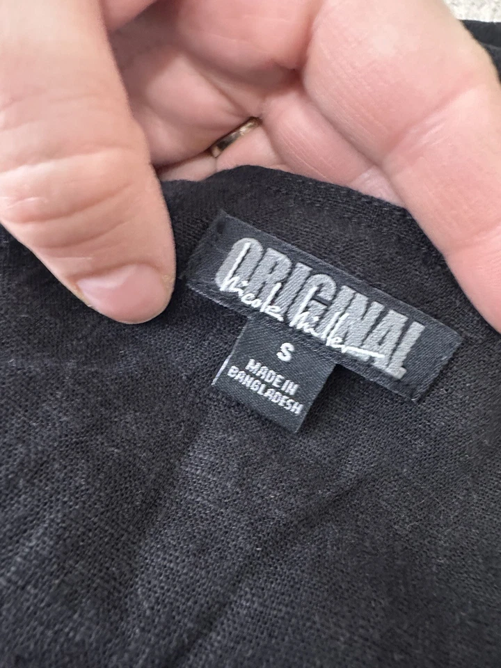 Оригинальный Nicole Miller маленький льняной смеси черный оболочка мини-платье короткий Sl 14-19 - Изображение 4 из 4