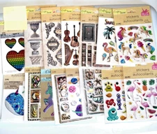 Crafter’s Square Glass Stickers Craft Assorted Lot 15 Pages Over 140 Stickers L9