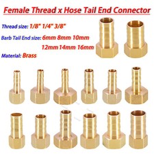 BSP Female Thread x Hose Tail End Connector Brass Fitting For Air Water Fuel