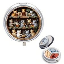 3 Compartment Metal Medicine Pill Box Organizer, Pocket Travel Size Ideal Gift