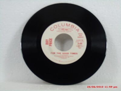 RAY PRICE -(45)- WHITE LABEL RADIO STATION COPY - FOR THE GOOD TIMES/SAME - 1970
