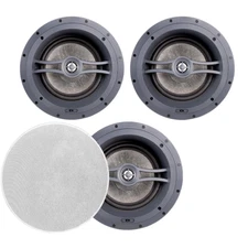 (3X) 8" Angled In-Ceiling Speakers 175W Trimless for Home Theaters LCR ACE870