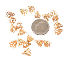 TWENTY 6mm GOLD PLATED GOLDPLATED DIAMOND BELL CAPS CF63/112423