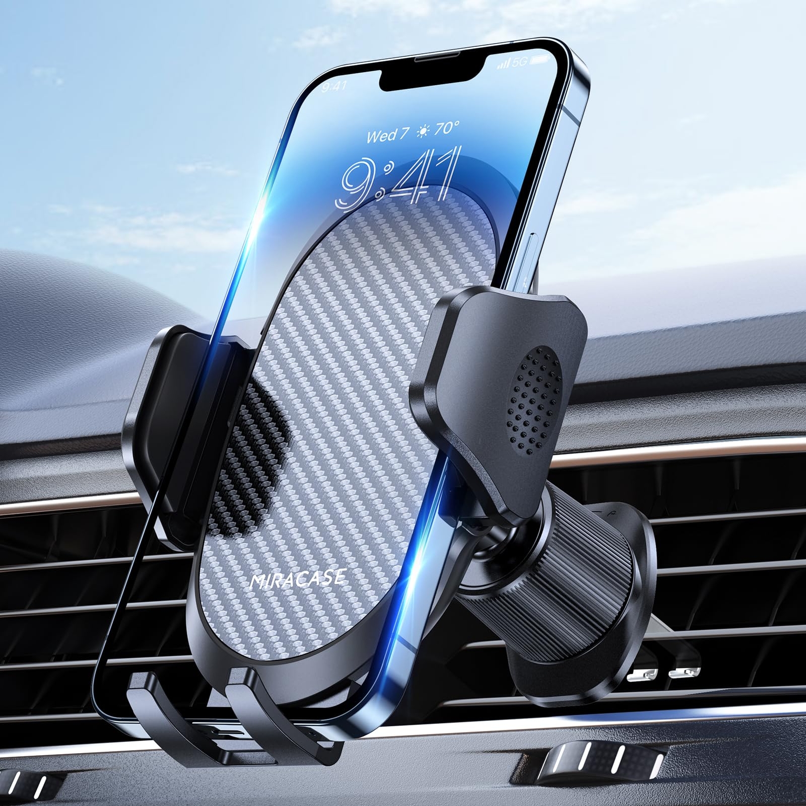 Miracase Phone Holders for Your Car with Newest Metal Hook Clip, Air Vent Cel...