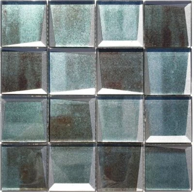 Mosaikfliesenmatte Vert Mosaïque Verre 3D Aspect Mat Pour Duschwand | 1 Tapis - Photo 1/4