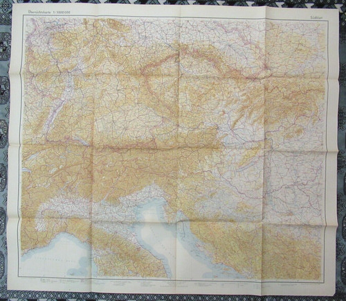 Sudblatt (South Sheet) Germany Over Head Map Berliner Lithographisches 1935