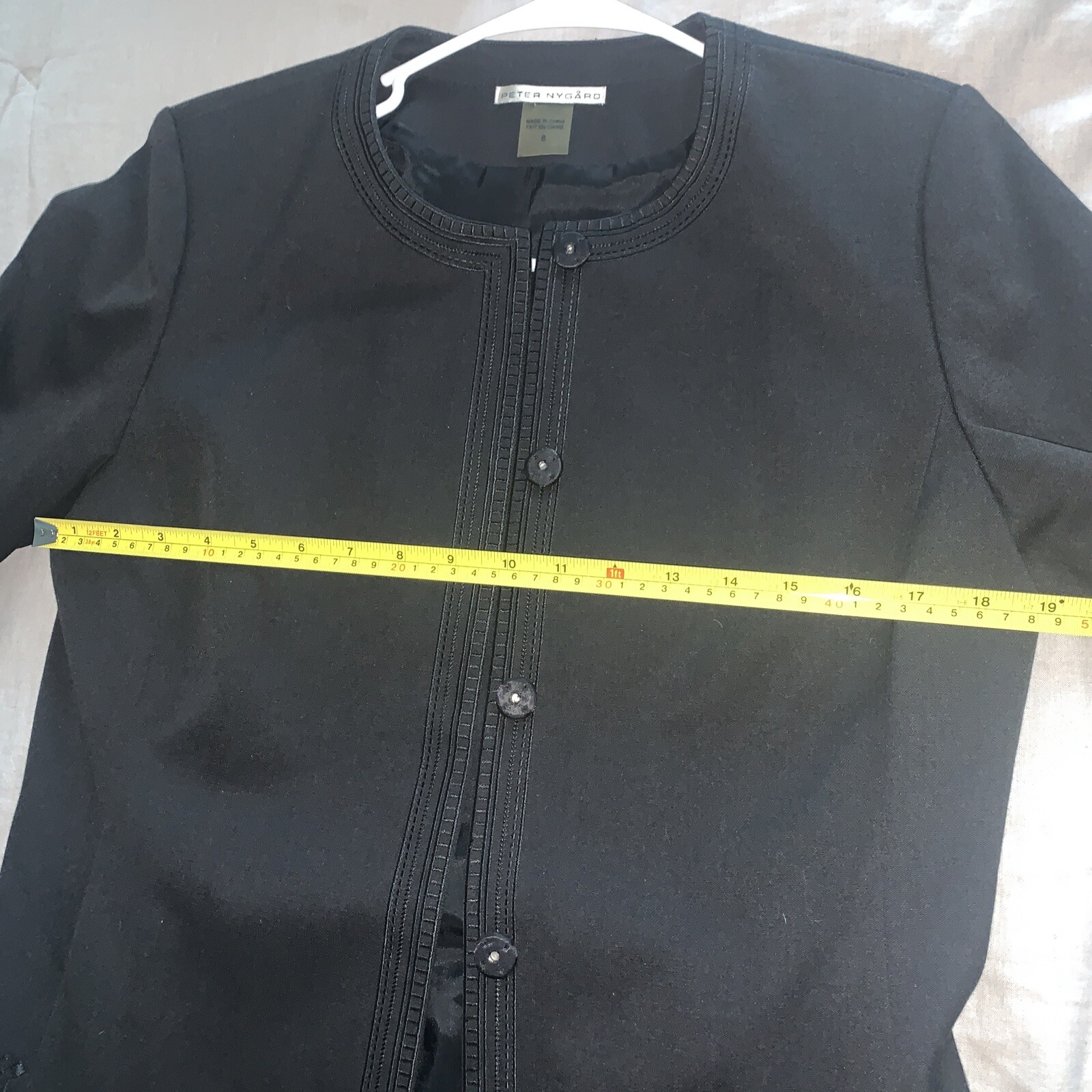 Peter Nygard Black Button Down Black Overcoat - image 9