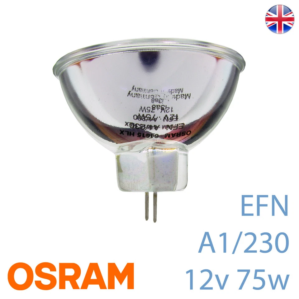 EFN A1/230 OSRAM 12v 75w GZ6.35 HLX 64615 XENOPHOT Disco DJ Projector Bulb Lamp - Image 2 of 4