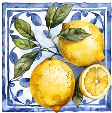20x Portuguese Lemon Peel and Stick Tiles Sticker Bathroom Kitchen Self Adhesive