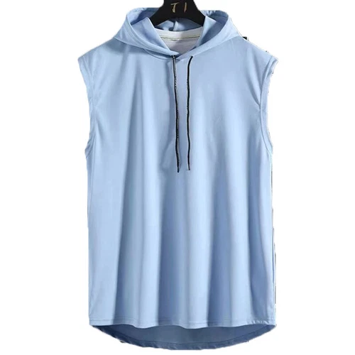 Hot Men Sleeveless Hoodie Hooded Sweatshirt Tank Tops Gym Fitness Sport Vest - Picture 5 of 16