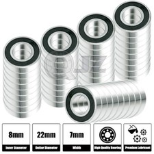 50x 608 Ball Bearing ABEC-3 8mm x22mm x 7mm Rubber Seal Ball Bearing Skate Board