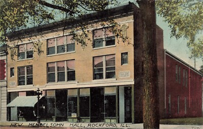 New Mendelsohn Hall Rockford Illinois IL c1910 Postcard