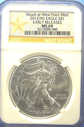 2012 W  American Silver Eagle - NGC MS69 - Early Releases - West Point