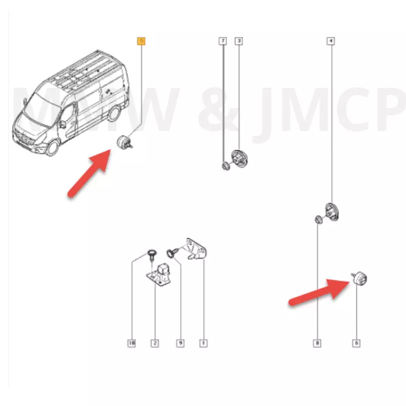 For RENAULT MASTER 3 MOVANO 2010- Rear Door Stop Magnet Buffer 
