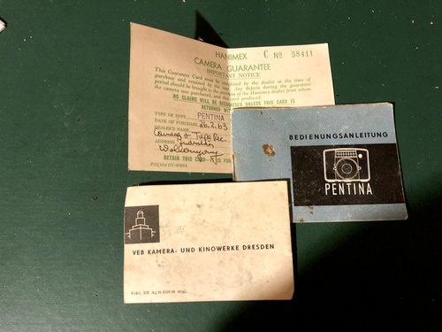 Rare Pentina 35mm SLR camera with carl zeiss Tessar 28/50mm lens. Original Box - Picture 14 of 16