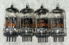 Lot Of 4 6189 JRC 12AU7WA Black Plate Tubes TV7 Tested Strong