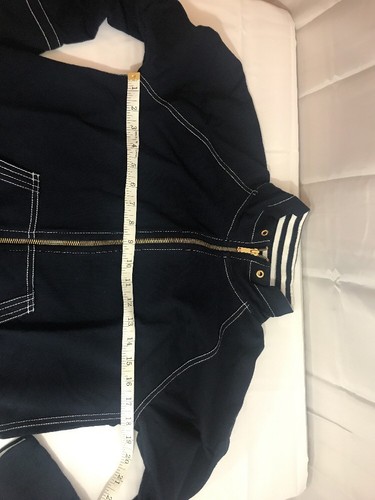 Anne Klein Sport Womens Nautical Jacket Size Medium Navy Blue White Stripes - Picture 11 of 12