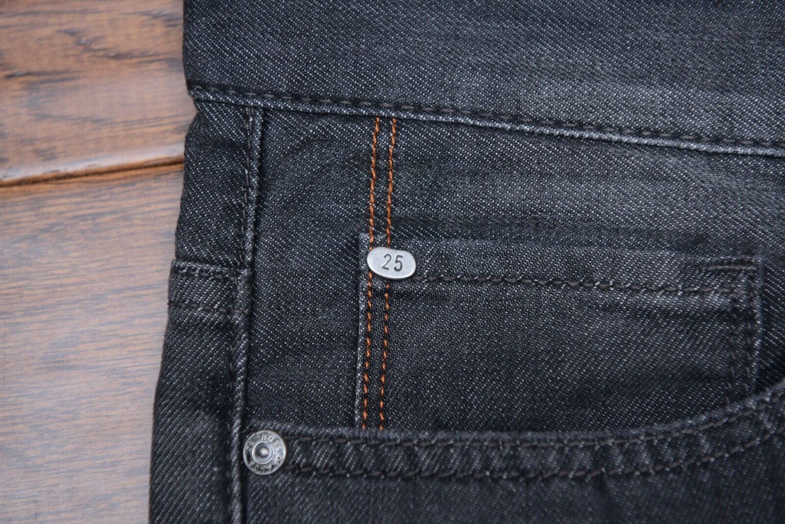 compliance Roux strange Hugo Boss Men Orange 25 Zip Regular Fit 100% Cotton Charcoal Denim Jeans  W33 L34 | eBay