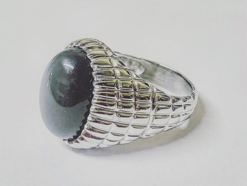 Anello 925 Con Pietra Cabochon Pietra Di Luna - Foto 2 di 13