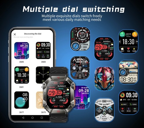 Montre Connectée AMOLED Appel Bluetooth Numérotation 2,2" Smartwatch GPS ECG+ - Photo 11 sur 22