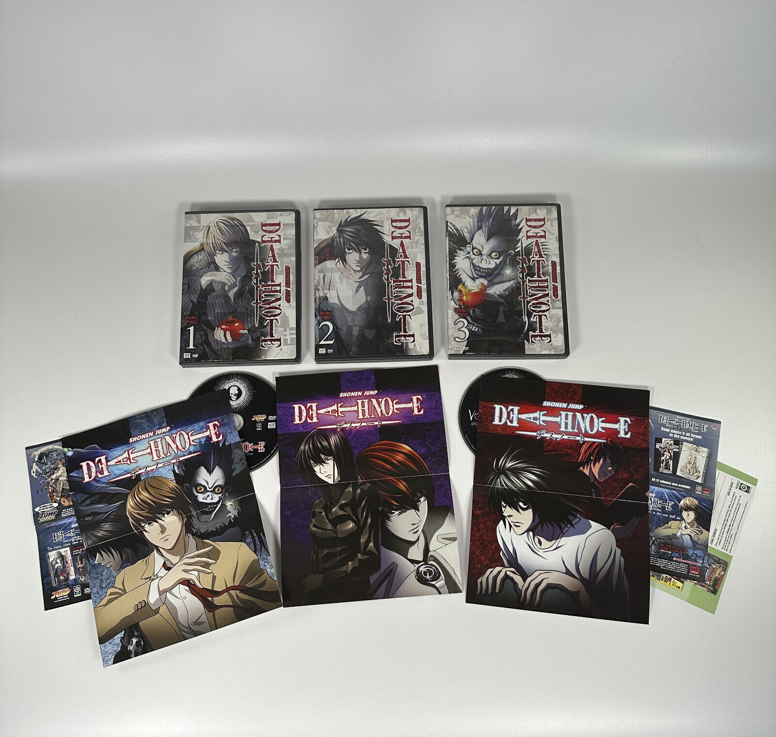 Death Note DVD x3 Original and Uncut NTSC Region 1 import volume 1-3 Shonen Jump